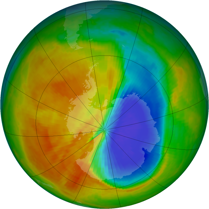 Antarctic ozone map for 02 October 2002